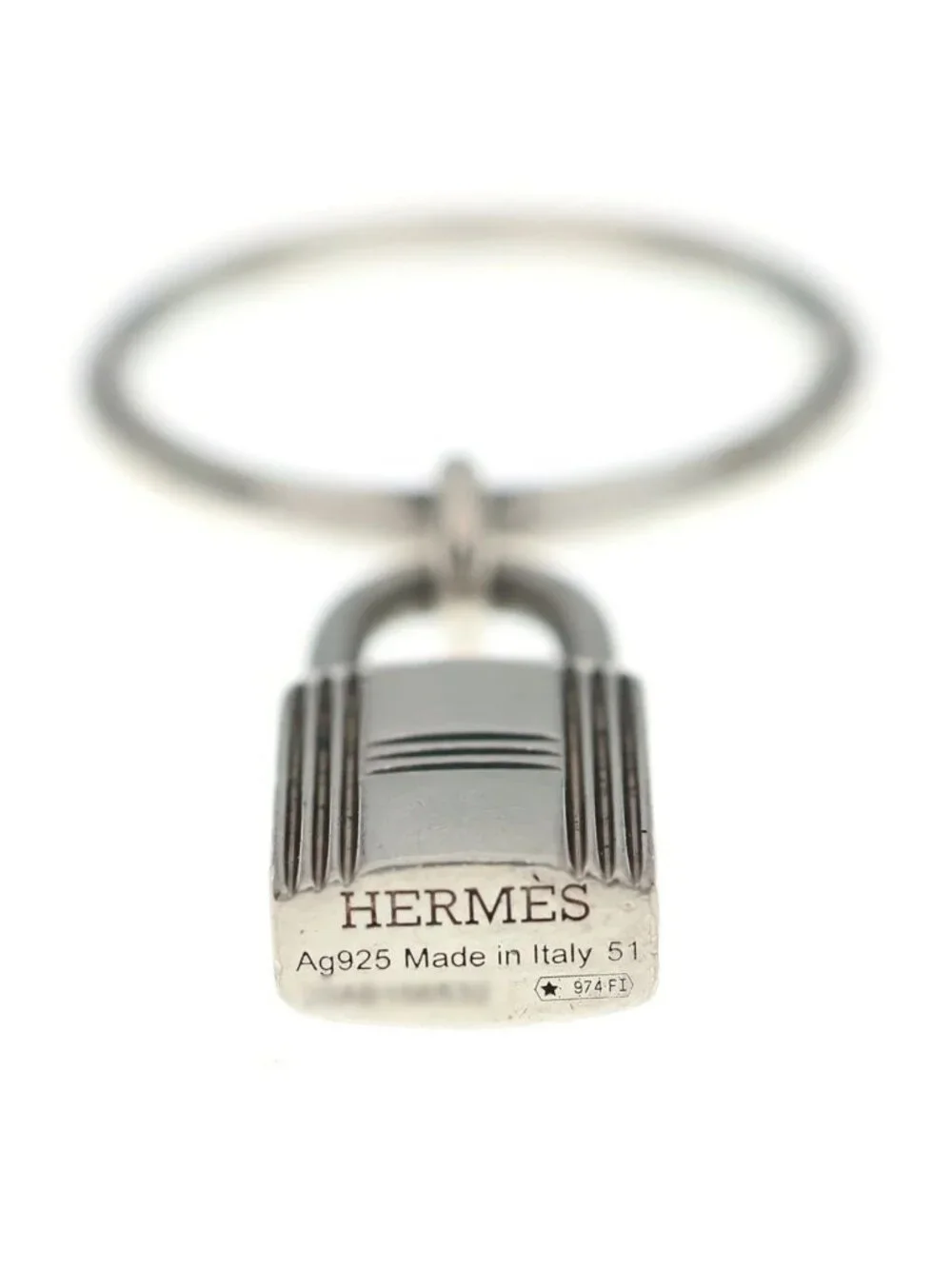 Hermes Amulet Cadena Ring 925 Sterling Silver
